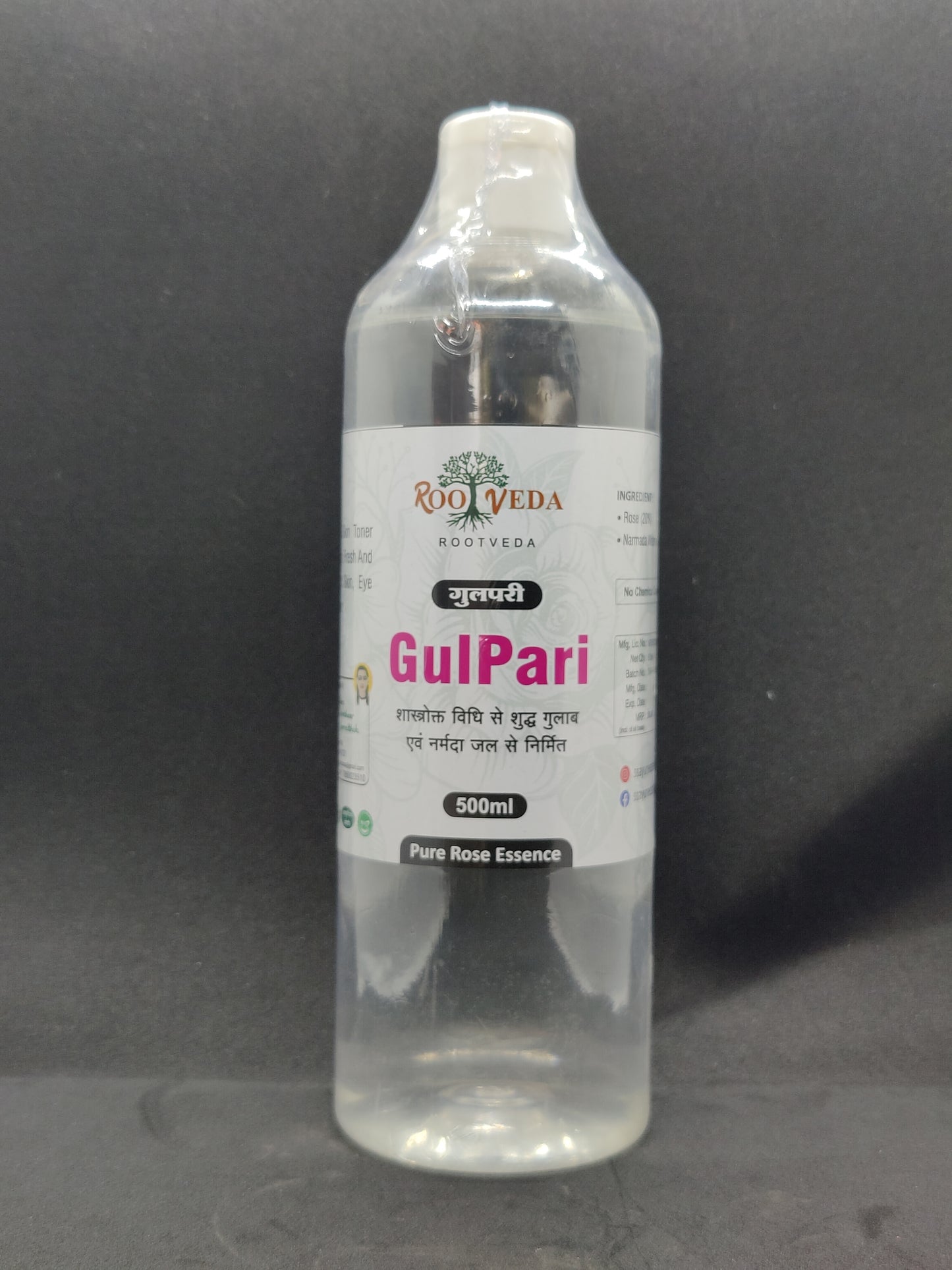 Rootveda Gulpari - Pure Rose Essence with Narmada River Water