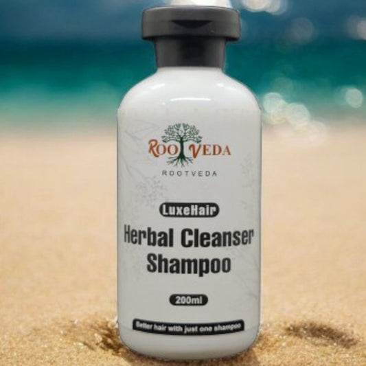Rootveda Luxe Hair Herbal Cleanser shampoo - Better Hair with just one Shampoo