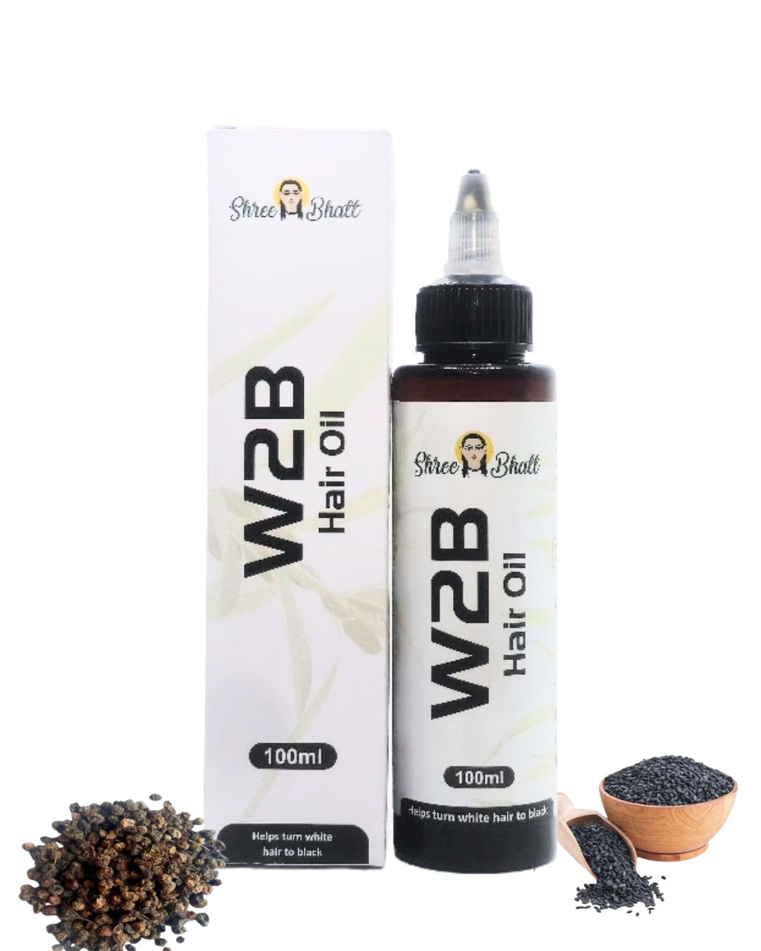 Shreebhatt W2B Hair Oil - Helps turn White Hair to Black